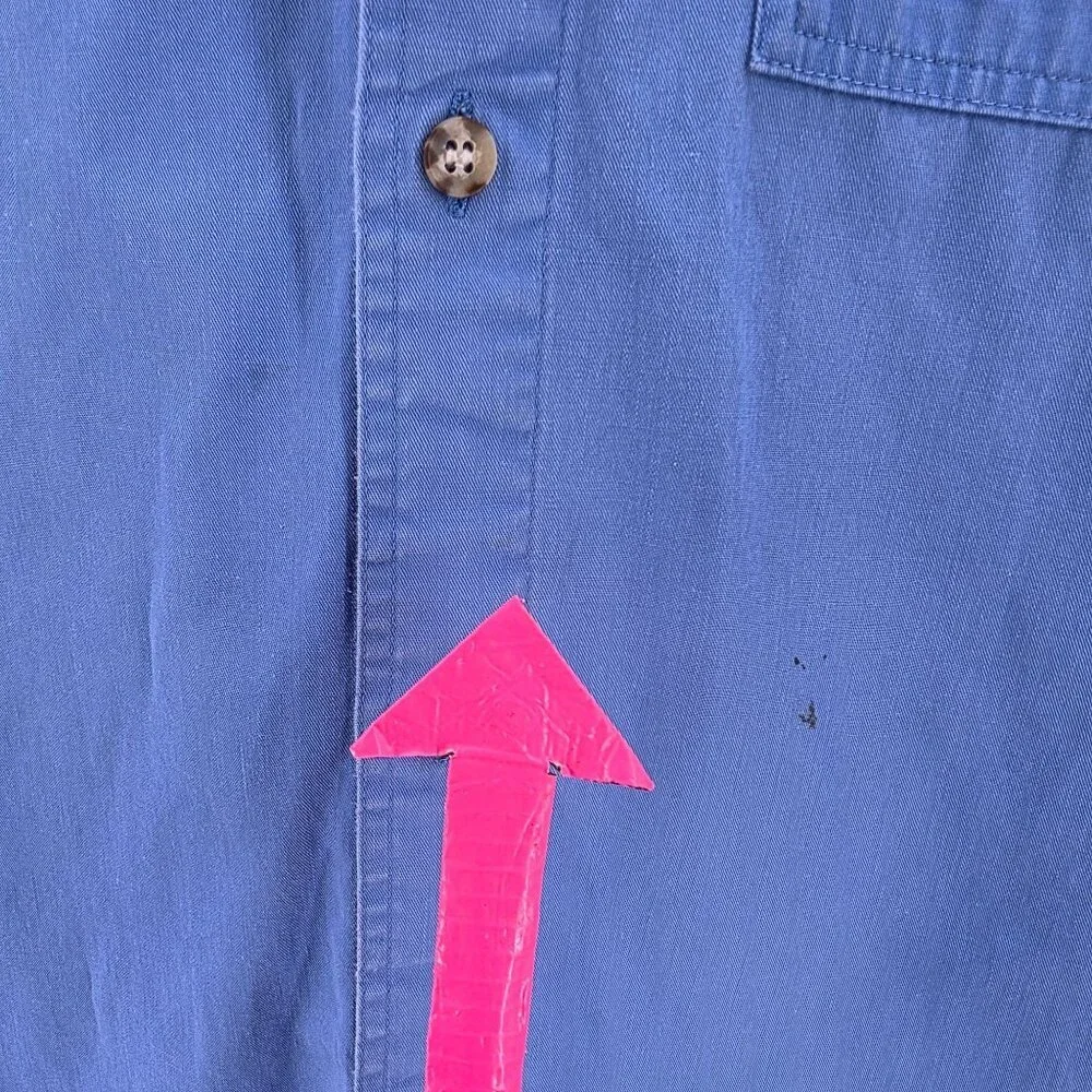 Vintage The North Face Mens XL Shirt Harp Seal Button Down Blue Long Sleeve 90s